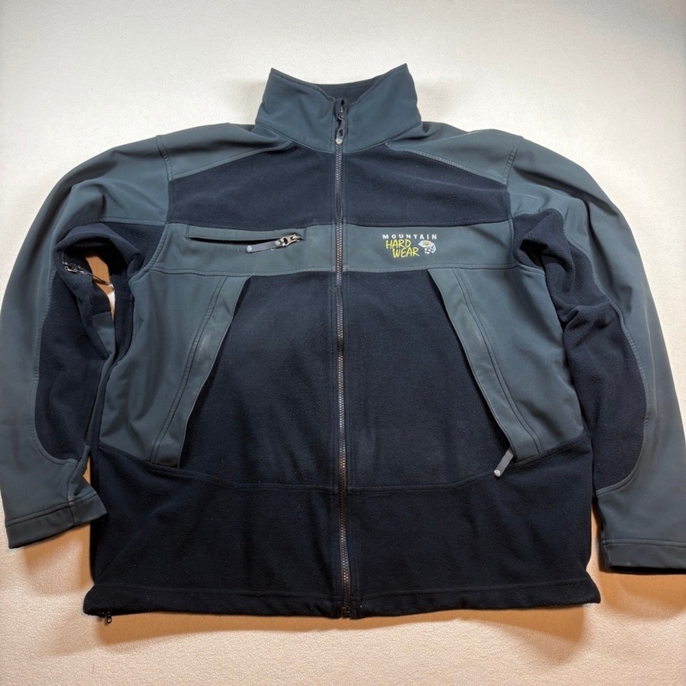 Mountain Hardwear Windstopper Fleece Jacket Mens XL Black Gray Technical Zip
